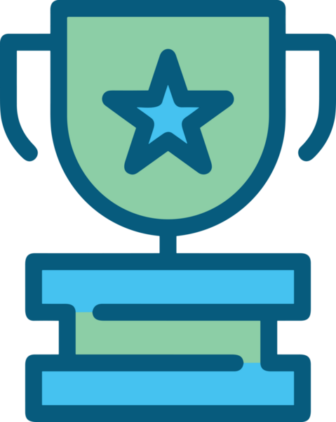 Kazanan ikon sembolü, ödül ödülünün renk tasarımı ile tasarımı ile tasvir edilmesi, modern grafik sanatları dijital tasarımı için mükemmel bir başarı ve zafer sembolü.