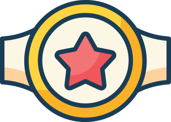 Kazanan ikon sembolü, ödül ödülünün renk tasarımı ile tasarımı ile tasvir edilmesi, modern grafik sanatları dijital tasarımı için mükemmel bir başarı ve zafer sembolü.