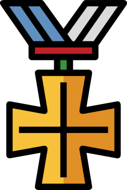 Kazanan ikon sembolü, ödül ödülünün renk tasarımı ile tasarımı ile tasvir edilmesi, modern grafik sanatları dijital tasarımı için mükemmel bir başarı ve zafer sembolü.