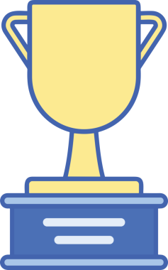 Kazanan ikon sembolü, ödül ödülünün renk tasarımı ile tasarımı ile tasvir edilmesi, modern grafik sanatları dijital tasarımı için mükemmel bir başarı ve zafer sembolü.