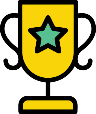 Kazanan ikon sembolü, ödül ödülünün renk tasarımı ile tasarımı ile tasvir edilmesi, modern grafik sanatları dijital tasarımı için mükemmel bir başarı ve zafer sembolü.