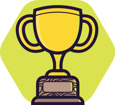 Kazanan ikon sembolü, ödül ödülünün renk tasarımı ile tasarımı ile tasvir edilmesi, modern grafik sanatları dijital tasarımı için mükemmel bir başarı ve zafer sembolü.