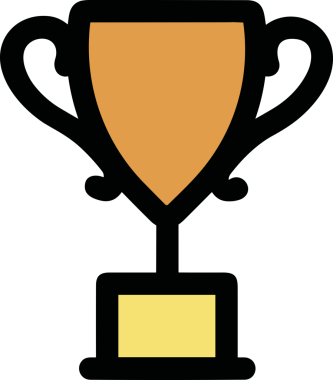 Kazanan ikon sembolü, ödül ödülünün renk tasarımı ile tasarımı ile tasvir edilmesi, modern grafik sanatları dijital tasarımı için mükemmel bir başarı ve zafer sembolü.