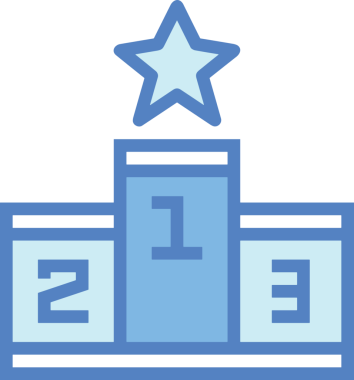 Kazanan ikon sembolü, ödül ödülünün renk tasarımı ile tasarımı ile tasvir edilmesi, modern grafik sanatları dijital tasarımı için mükemmel bir başarı ve zafer sembolü.