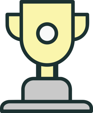 Kazanan ikon sembolü, ödül ödülünün renk tasarımı ile tasarımı ile tasvir edilmesi, modern grafik sanatları dijital tasarımı için mükemmel bir başarı ve zafer sembolü.