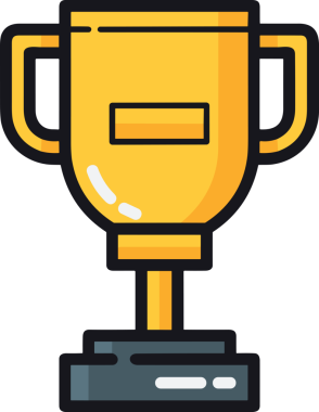 Kazanan ikon sembolü, ödül ödülünün renk tasarımı ile tasarımı ile tasvir edilmesi, modern grafik sanatları dijital tasarımı için mükemmel bir başarı ve zafer sembolü.