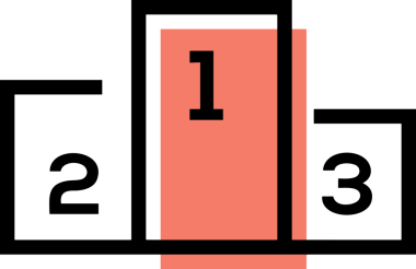 Kazanan ikon sembolü, ödül ödülünün renk tasarımı ile tasarımı ile tasvir edilmesi, modern grafik sanatları dijital tasarımı için mükemmel bir başarı ve zafer sembolü.