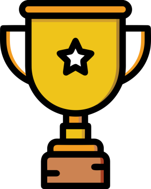 Kazanan ikon sembolü, ödül ödülünün renk tasarımı ile tasarımı ile tasvir edilmesi, modern grafik sanatları dijital tasarımı için mükemmel bir başarı ve zafer sembolü.