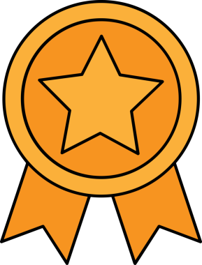 Kazanan ikon sembolü, ödül ödülünün renk tasarımı ile tasarımı ile tasvir edilmesi, modern grafik sanatları dijital tasarımı için mükemmel bir başarı ve zafer sembolü.