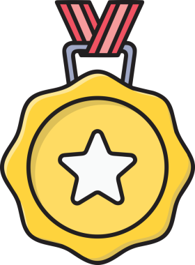 Kazanan ikon sembolü, ödül ödülünün renk tasarımı ile tasarımı ile tasvir edilmesi, modern grafik sanatları dijital tasarımı için mükemmel bir başarı ve zafer sembolü.