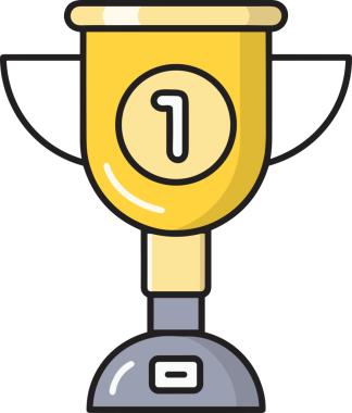 Kazanan ikon sembolü, ödül ödülünün renk tasarımı ile tasarımı ile tasvir edilmesi, modern grafik sanatları dijital tasarımı için mükemmel bir başarı ve zafer sembolü.