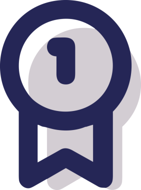 Kazanan ikon sembolü, ödül ödülünün renk tasarımı ile tasarımı ile tasvir edilmesi, modern grafik sanatları dijital tasarımı için mükemmel bir başarı ve zafer sembolü.