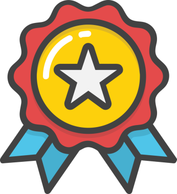 Kazanan ikon sembolü, ödül ödülünün renk tasarımı ile tasarımı ile tasvir edilmesi, modern grafik sanatları dijital tasarımı için mükemmel bir başarı ve zafer sembolü.