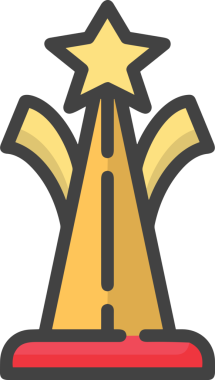 Kazanan ikon sembolü, ödül ödülünün renk tasarımı ile tasarımı ile tasvir edilmesi, modern grafik sanatları dijital tasarımı için mükemmel bir başarı ve zafer sembolü.