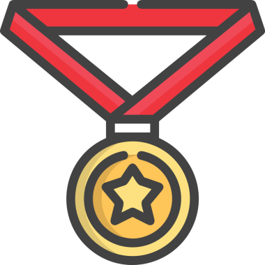 Kazanan ikon sembolü, ödül ödülünün renk tasarımı ile tasarımı ile tasvir edilmesi, modern grafik sanatları dijital tasarımı için mükemmel bir başarı ve zafer sembolü.