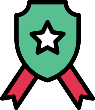 Kazanan ikon sembolü, ödül ödülünün renk tasarımı ile tasarımı ile tasvir edilmesi, modern grafik sanatları dijital tasarımı için mükemmel bir başarı ve zafer sembolü.