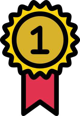 Kazanan ikon sembolü, ödül ödülünün renk tasarımı ile tasarımı ile tasvir edilmesi, modern grafik sanatları dijital tasarımı için mükemmel bir başarı ve zafer sembolü.