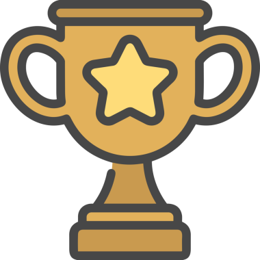 Kazanan ikon sembolü, ödül ödülünün renk tasarımı ile tasarımı ile tasvir edilmesi, modern grafik sanatları dijital tasarımı için mükemmel bir başarı ve zafer sembolü.