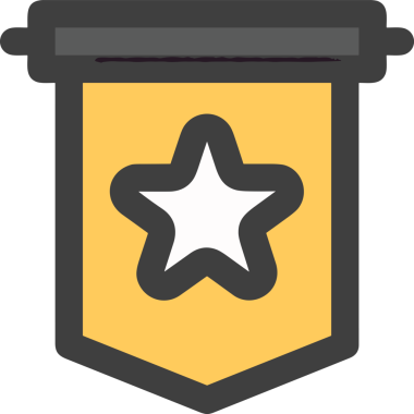 Kazanan ikon sembolü, ödül ödülünün renk tasarımı ile tasarımı ile tasvir edilmesi, modern grafik sanatları dijital tasarımı için mükemmel bir başarı ve zafer sembolü.