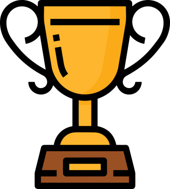 Kazanan ikon sembolü, ödül ödülünün renk tasarımı ile tasarımı ile tasvir edilmesi, modern grafik sanatları dijital tasarımı için mükemmel bir başarı ve zafer sembolü.