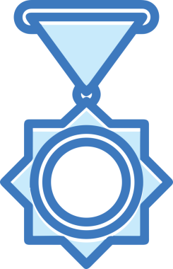 Kazanan ikon sembolü, ödül ödülünün renk tasarımı ile tasarımı ile tasvir edilmesi, modern grafik sanatları dijital tasarımı için mükemmel bir başarı ve zafer sembolü.