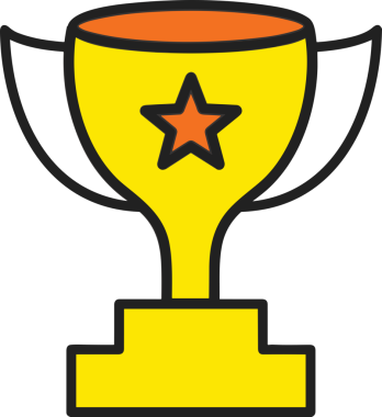 Kazanan ikon sembolü, ödül ödülünün renk tasarımı ile tasarımı ile tasvir edilmesi, modern grafik sanatları dijital tasarımı için mükemmel bir başarı ve zafer sembolü.