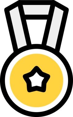 Kazanan ikon sembolü, ödül ödülünün renk tasarımı ile tasarımı ile tasvir edilmesi, modern grafik sanatları dijital tasarımı için mükemmel bir başarı ve zafer sembolü.