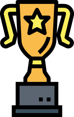 Kazanan ikon sembolü, ödül ödülünün renk tasarımı ile tasarımı ile tasvir edilmesi, modern grafik sanatları dijital tasarımı için mükemmel bir başarı ve zafer sembolü.