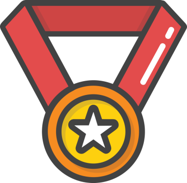 Kazanan ikon sembolü, ödül ödülünün renk tasarımı ile tasarımı ile tasvir edilmesi, modern grafik sanatları dijital tasarımı için mükemmel bir başarı ve zafer sembolü.