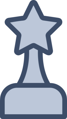 Kazanan ikon sembolü, ödül ödülünün renk tasarımı ile tasarımı ile tasvir edilmesi, modern grafik sanatları dijital tasarımı için mükemmel bir başarı ve zafer sembolü.