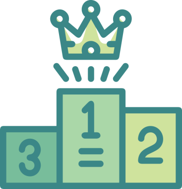 Kazanan ikon sembolü, ödül ödülünün renk tasarımı ile tasarımı ile tasvir edilmesi, modern grafik sanatları dijital tasarımı için mükemmel bir başarı ve zafer sembolü.