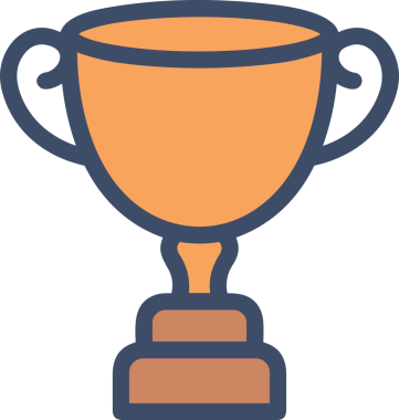 Kazanan ikon sembolü, ödül ödülünün renk tasarımı ile tasarımı ile tasvir edilmesi, modern grafik sanatları dijital tasarımı için mükemmel bir başarı ve zafer sembolü.