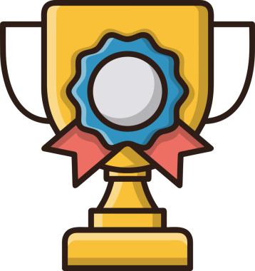 Kazanan ikon sembolü, ödül ödülünün renk tasarımı ile tasarımı ile tasvir edilmesi, modern grafik sanatları dijital tasarımı için mükemmel bir başarı ve zafer sembolü.