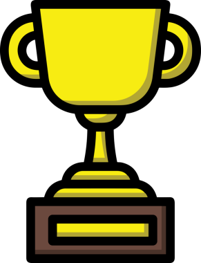 Kazanan ikon sembolü, ödül ödülünün renk tasarımı ile tasarımı ile tasvir edilmesi, modern grafik sanatları dijital tasarımı için mükemmel bir başarı ve zafer sembolü.