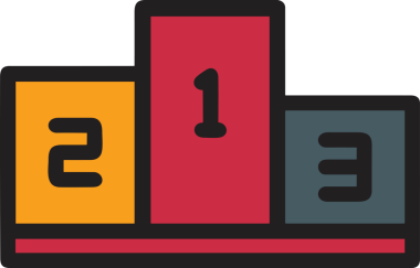 Kazanan ikon sembolü, ödül ödülünün renk tasarımı ile tasarımı ile tasvir edilmesi, modern grafik sanatları dijital tasarımı için mükemmel bir başarı ve zafer sembolü.