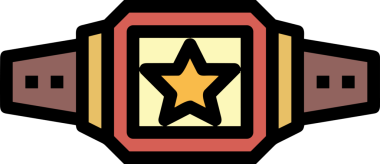 Kazanan ikon sembolü, ödül ödülünün renk tasarımı ile tasarımı ile tasvir edilmesi, modern grafik sanatları dijital tasarımı için mükemmel bir başarı ve zafer sembolü.