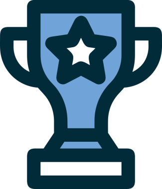 Kazanan ikon sembolü, ödül ödülünün renk tasarımı ile tasarımı ile tasvir edilmesi, modern grafik sanatları dijital tasarımı için mükemmel bir başarı ve zafer sembolü.