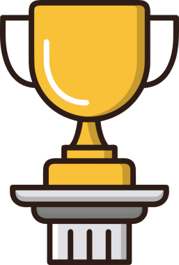 Kazanan ikon sembolü, ödül ödülünün renk tasarımı ile tasarımı ile tasvir edilmesi, modern grafik sanatları dijital tasarımı için mükemmel bir başarı ve zafer sembolü.