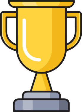 Kazanan ikon sembolü, ödül ödülünün renk tasarımı ile tasarımı ile tasvir edilmesi, modern grafik sanatları dijital tasarımı için mükemmel bir başarı ve zafer sembolü.