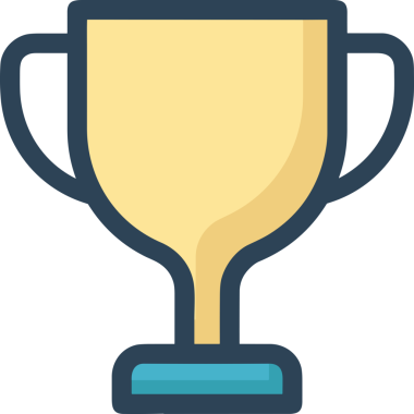 Kazanan ikon sembolü, ödül ödülünün renk tasarımı ile tasarımı ile tasvir edilmesi, modern grafik sanatları dijital tasarımı için mükemmel bir başarı ve zafer sembolü.