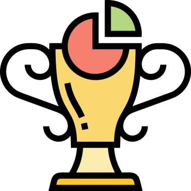 Kazanan ikon sembolü, ödül ödülünün renk tasarımı ile tasarımı ile tasvir edilmesi, modern grafik sanatları dijital tasarımı için mükemmel bir başarı ve zafer sembolü.