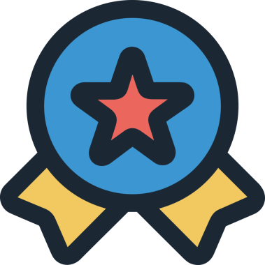 Kazanan ikon sembolü, ödül ödülünün renk tasarımı ile tasarımı ile tasvir edilmesi, modern grafik sanatları dijital tasarımı için mükemmel bir başarı ve zafer sembolü.