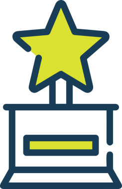 Kazanan ikon sembolü, ödül ödülünün renk tasarımı ile tasarımı ile tasvir edilmesi, modern grafik sanatları dijital tasarımı için mükemmel bir başarı ve zafer sembolü.