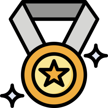 Kazanan ikon sembolü, ödül ödülünün renk tasarımı ile tasarımı ile tasvir edilmesi, modern grafik sanatları dijital tasarımı için mükemmel bir başarı ve zafer sembolü.