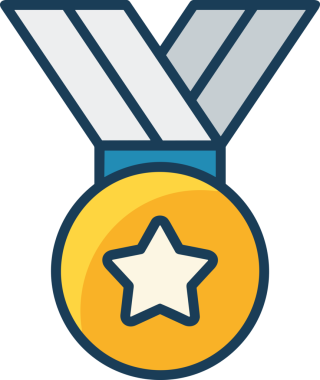 Kazanan ikon sembolü, ödül ödülünün renk tasarımı ile tasarımı ile tasvir edilmesi, modern grafik sanatları dijital tasarımı için mükemmel bir başarı ve zafer sembolü.