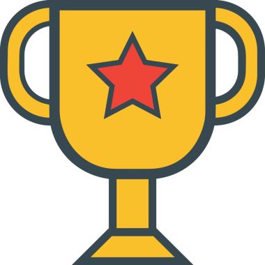 Kazanan ikon sembolü, ödül ödülünün renk tasarımı ile tasarımı ile tasvir edilmesi, modern grafik sanatları dijital tasarımı için mükemmel bir başarı ve zafer sembolü.