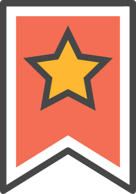 Kazanan ikon sembolü, ödül ödülünün renk tasarımı ile tasarımı ile tasvir edilmesi, modern grafik sanatları dijital tasarımı için mükemmel bir başarı ve zafer sembolü.