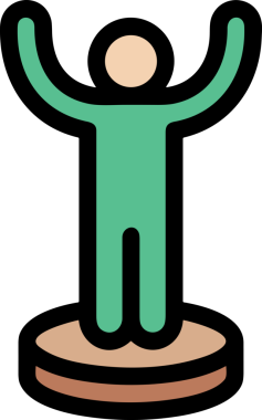 Kazanan ikon sembolü, ödül ödülünün renk tasarımı ile tasarımı ile tasvir edilmesi, modern grafik sanatları dijital tasarımı için mükemmel bir başarı ve zafer sembolü.