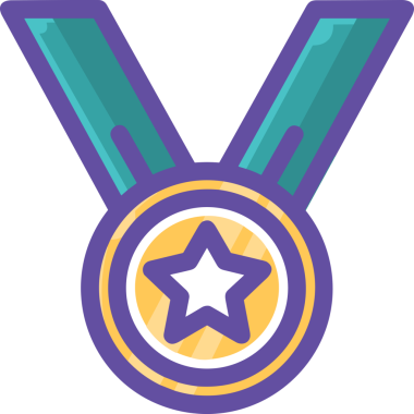 Kazanan ikon sembolü, ödül ödülünün renk tasarımı ile tasarımı ile tasvir edilmesi, modern grafik sanatları dijital tasarımı için mükemmel bir başarı ve zafer sembolü.