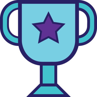 Kazanan ikon sembolü, ödül ödülünün renk tasarımı ile tasarımı ile tasvir edilmesi, modern grafik sanatları dijital tasarımı için mükemmel bir başarı ve zafer sembolü.